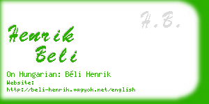 henrik beli business card